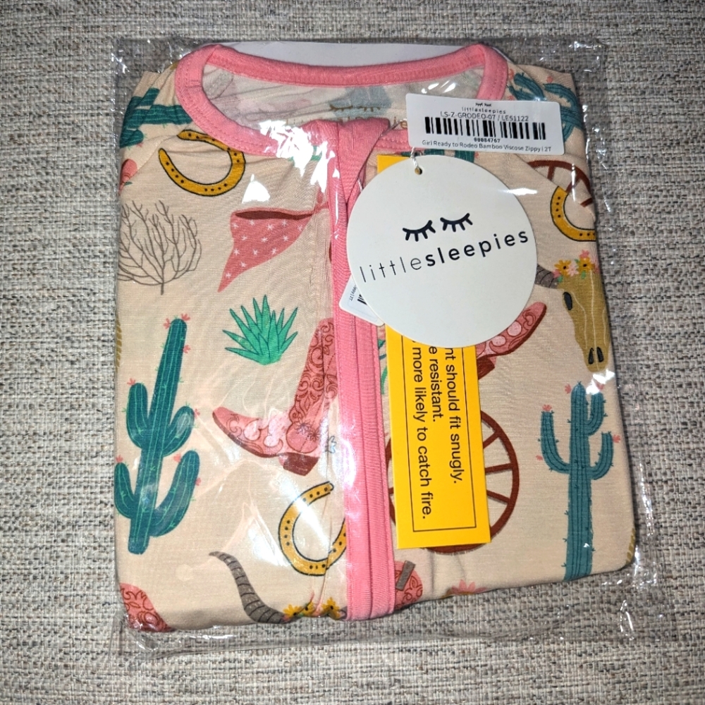 Little Sleepies Ready to Rodeo Pink Zippy NEW NWT NIB